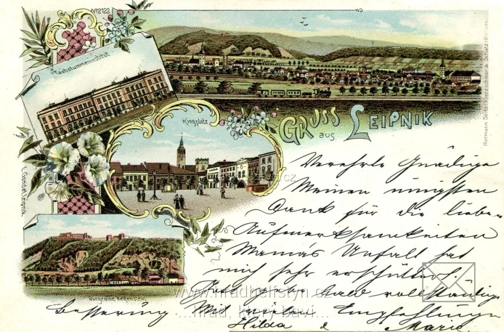Helfštýn, litografie, DA, prošlá 1898