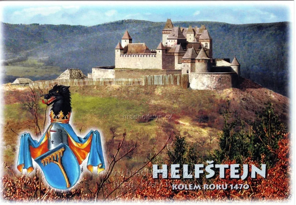 Helfštýn, formát 17x11,7, rekonstrukci zhotovil Rostislav Vojkovský, vydalo nakladatelství Putujeme, 2012
