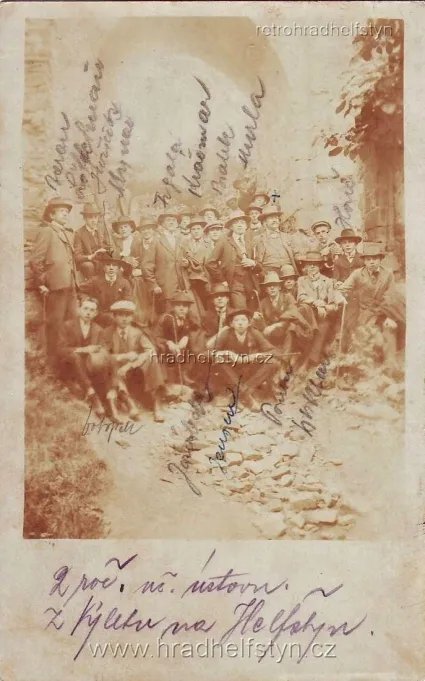 Helfštýn, fotopohlednice, 1904