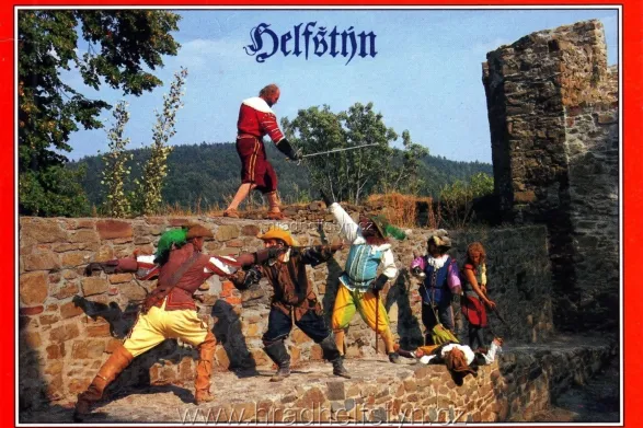 Helfštýn, VF, vstupenka č. 117, přehlídka skupin historického šermu, Pressfoto