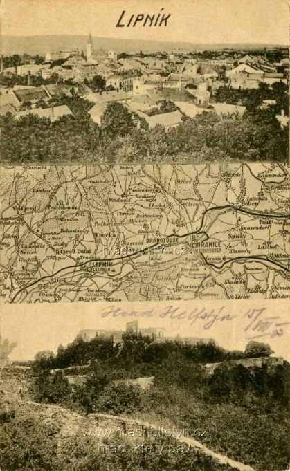 Helfštýn, MF, s mapkou, 1923
