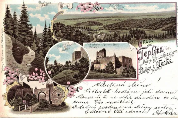 Helfštýn, litografie (ze sbírky M. Mikeše)