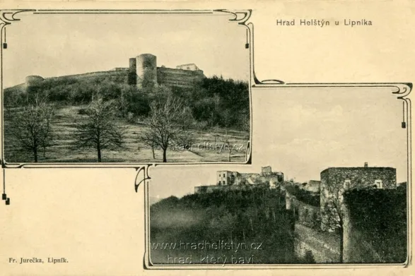 Helfštýn, MF, vydavatel Fr. Jurečka Lipník, prošlá 1913