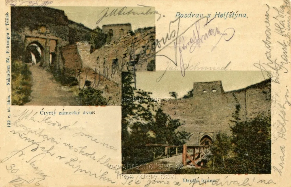 Helfštýn, MF, DA, nákladem Ed. Feitzingra v Těšíně, prošlá 1906
