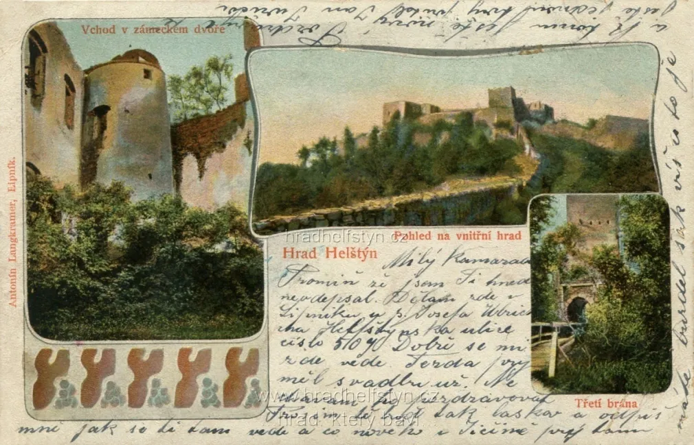 Helfštýn, MF, DA, vyd. Antonín Langkramer Lipník, prošlá 1907