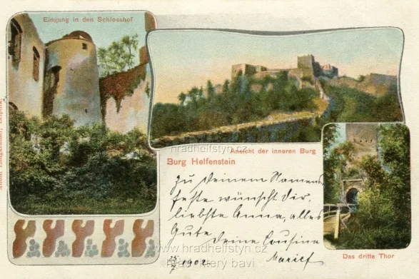 Helfštýn, MF, DA, nakl. Anton Langkramer Leipnik, prošlá 1902