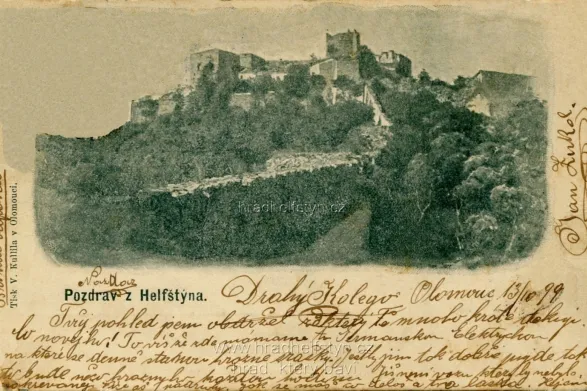 Helfštýn, MF, DA, tisk V. Kullila v Olomouci, prošlá 1899
