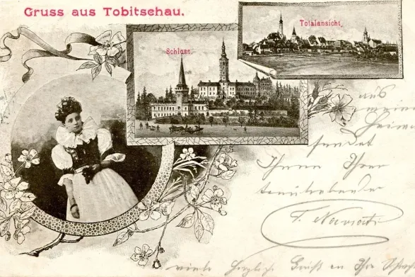 Tovačov, MF, DA, koláž, vydavatel J. Slovák, prošlá