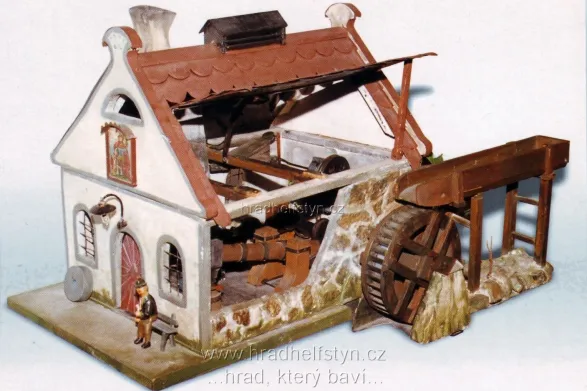 Helfštýn, VF, vstupenka č.98, Mechanický model hamru, vydavatel elan