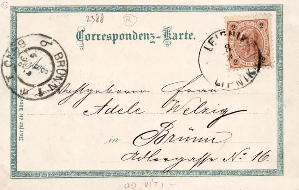 Helfštýn, litografie, DA, prošlá 1898