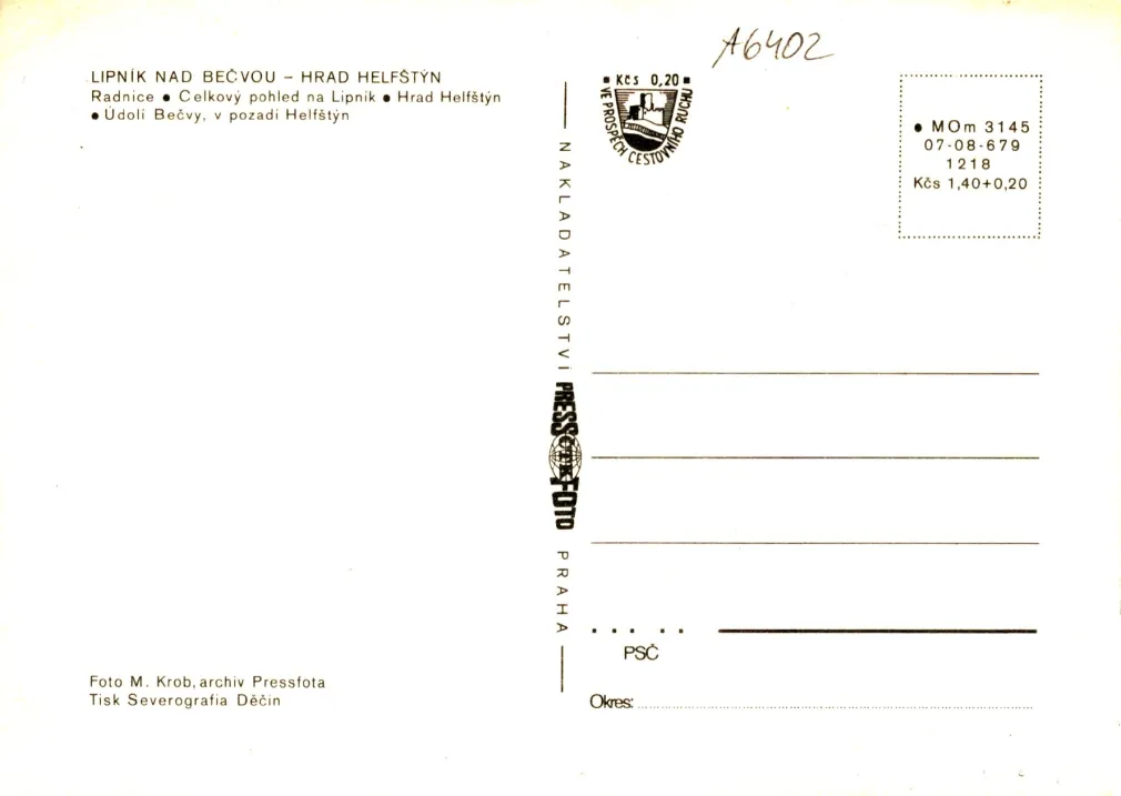 Helfštýn, VF, vydavatelství Pressfoto