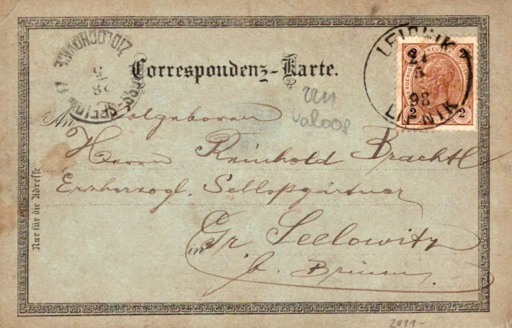 Helfštýn, litografie, DA, prošlá 1898