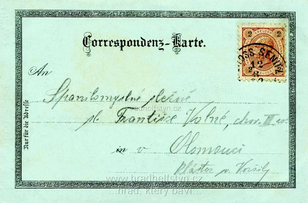 Helfštýn, litografie, DA, prošlá