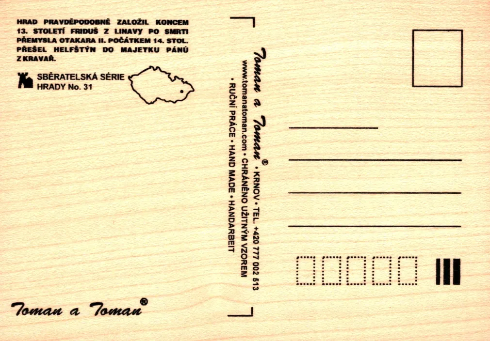 Helfštýn, VF, dýha, vydal Toman a Toman