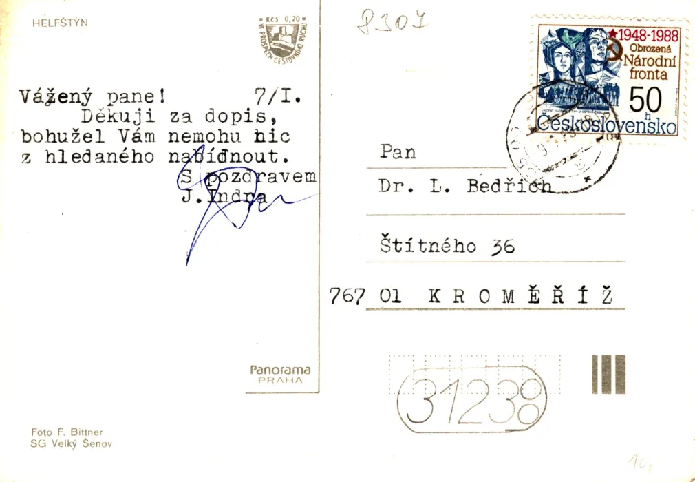 Helfštýn, VF, vydavatelství Panorama, prošlá