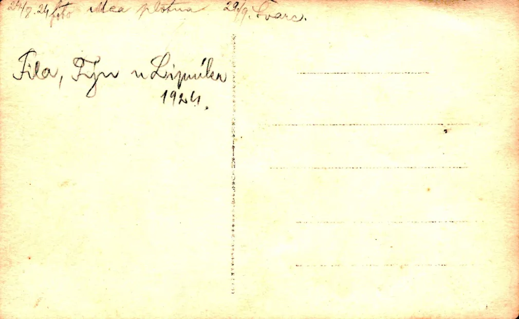 Týn s Helfštýnem, MF, Pila, fotopohlednice, 1924