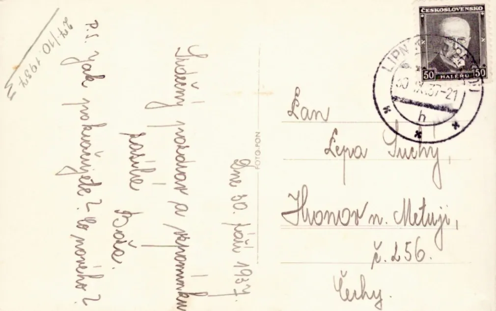 Helfštýn, MF, s Bečvou, prošlá 1937